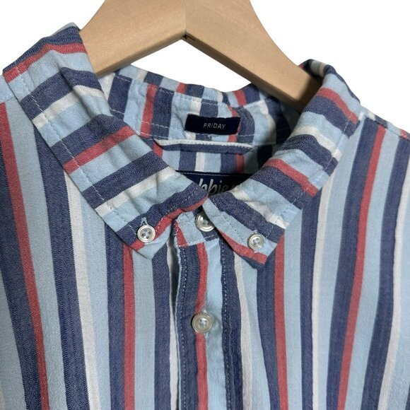 Chubbies Mens Large Classy Poplin Friday Shirt Button Down Striped Resort Cruise - Picture 6 of 9